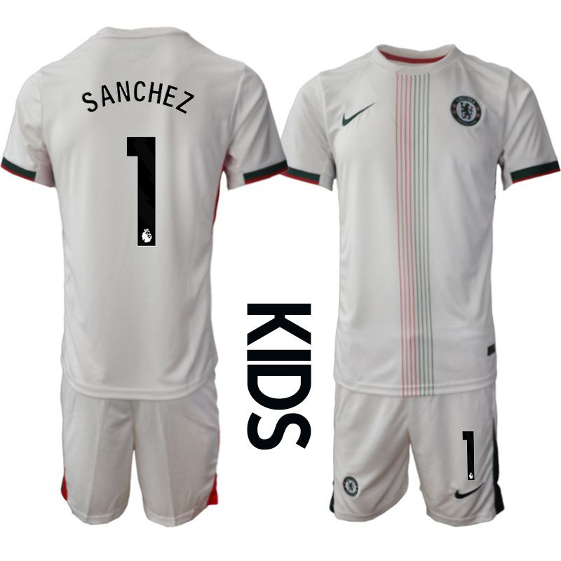 Youth 2025-2026 Club Chelsea away white #1 Soccer Jersey